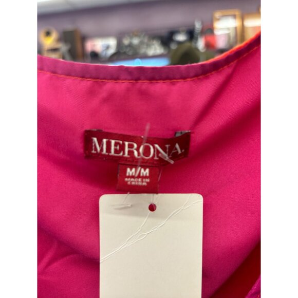 Merona Womens Sleeveless Colorblock Dress Pink & Orange M - Picture 3 of 3